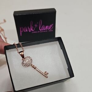 Brand New Park Lane Rose Gold Heart Key Pendant
